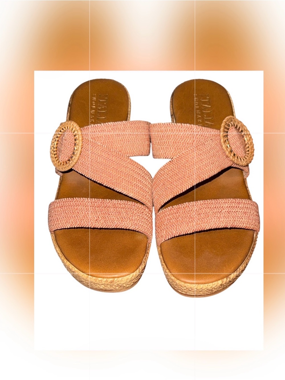 💎🩷💎Italian Shoemakers Pink Woven Slide Sandals with Braided Buckle💎🩷💎